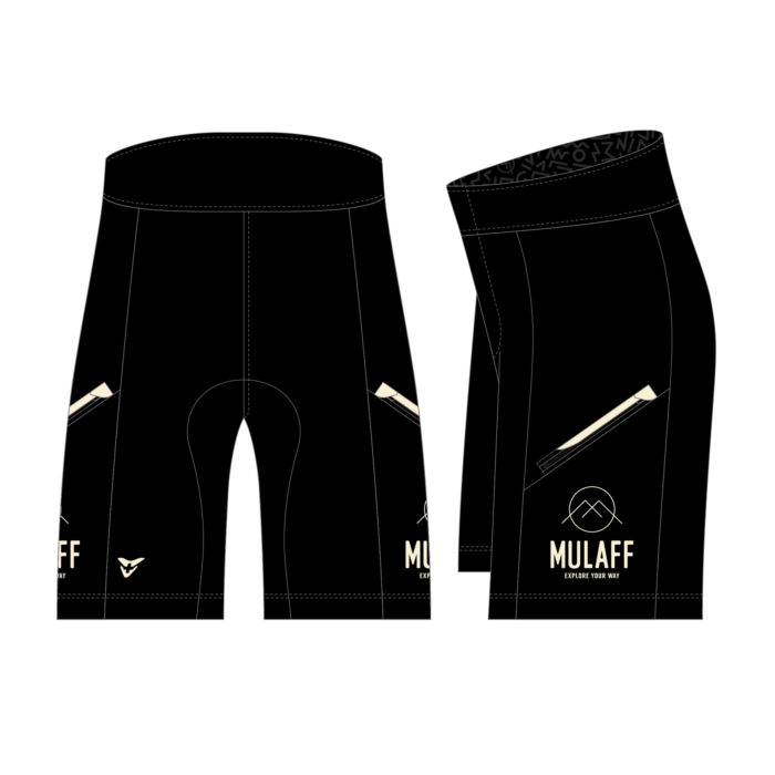MULAFF WOMEN OFFROAD CYCLING SHELL SHORT, BLACK-WHITE