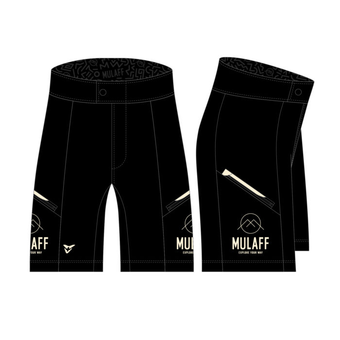 MULAFF WOMEN OFFROAD CYCLING SHELL SHORT, BLACK-WHITE – Image 2
